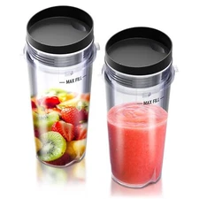 16 Oz Single Serve Blender Cups for Shakes and Smoothies -2Pcs Ninja Smoothie...