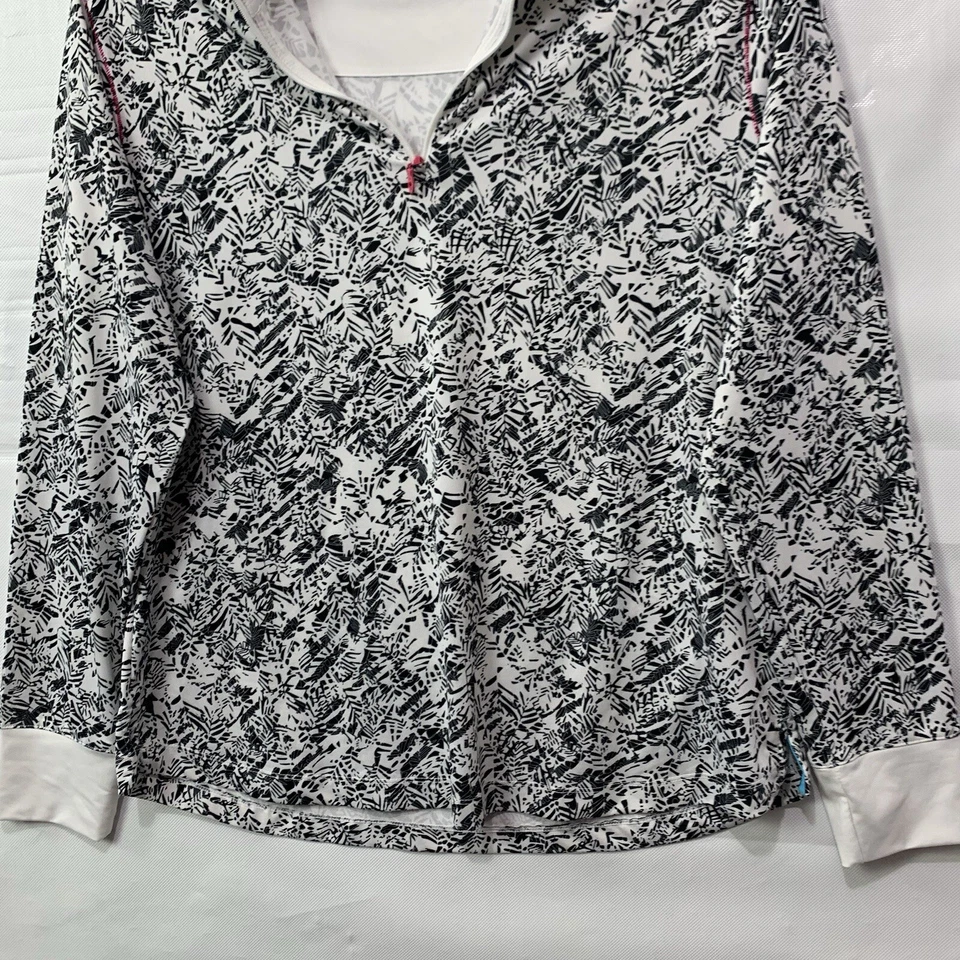 Page & Tuttle Cool Swing Mujer Blanco Multicolor Manga Larga 1/4 Cremallera Top GRANDE Foto 4 de 4