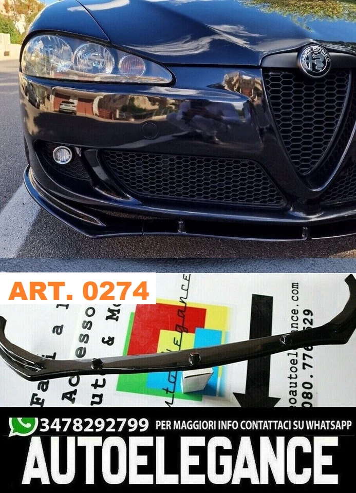 ALFA ROMEO 147 05-10 FACELIFT SPLITTER SPOILER SOTTO PARAURTI ANTERIORE ABS