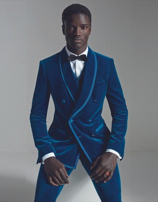 blue suit velvet
