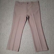 Wrangler 82BH Pants Mens 42.5 x 29.5 Brown Polyester Vintage