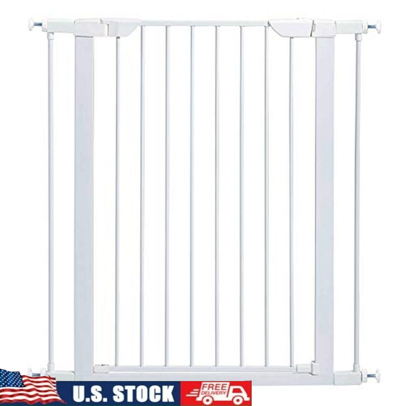 Easy-to-Install Walk-Through Steel Dog Gate with Extensions Pressure Mounted