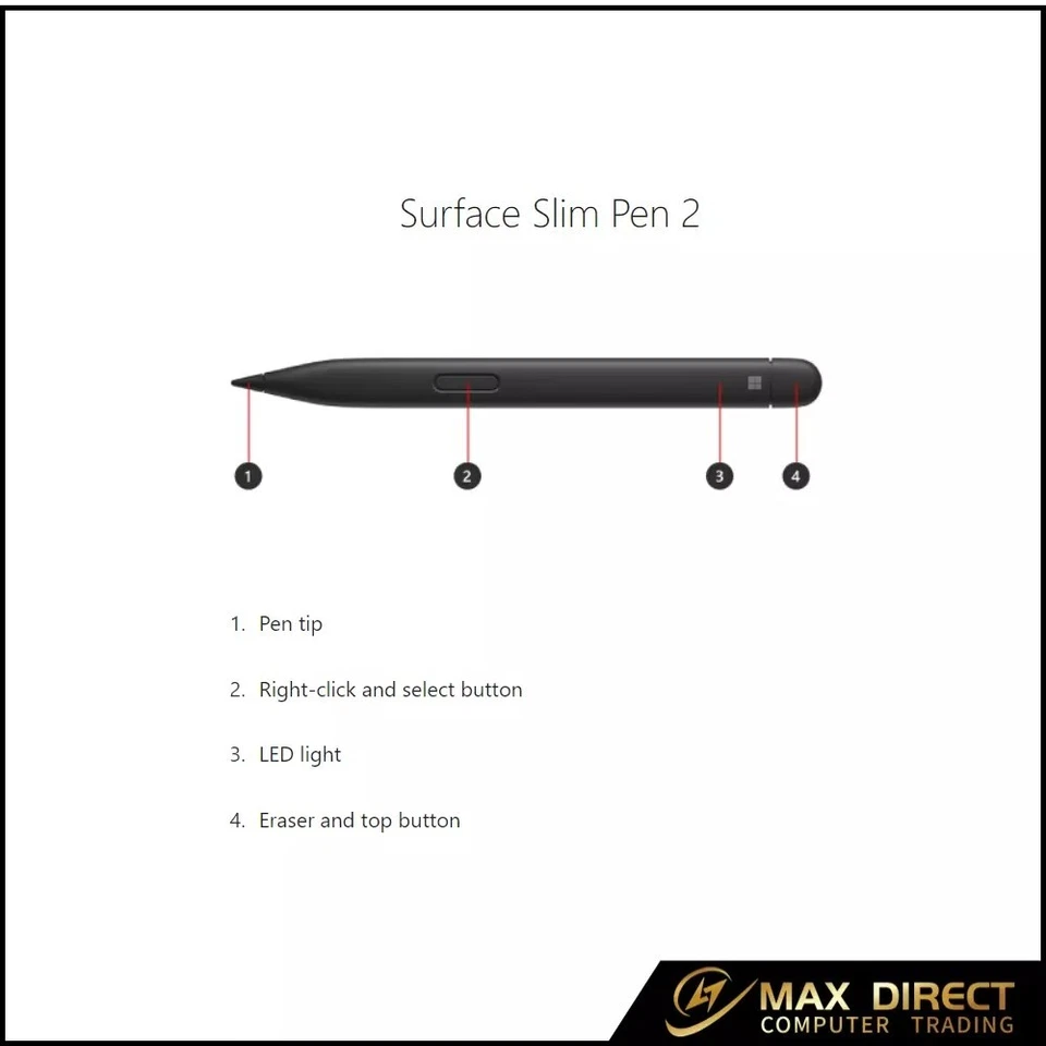 Microsoft Surface Slim Pen 2 - Matte Black- Surface Pro/Laptop/Book/Studio - Bild 2 von 4