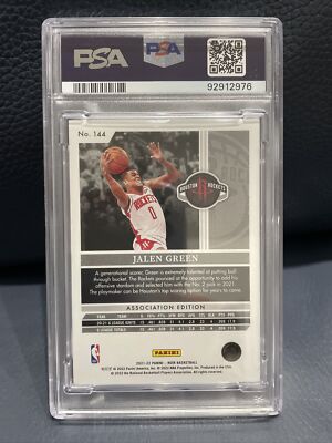 2021-22 Panini Noir ~Jalen Green~ RC Gold /10 Houston Rocket PSA 8 
