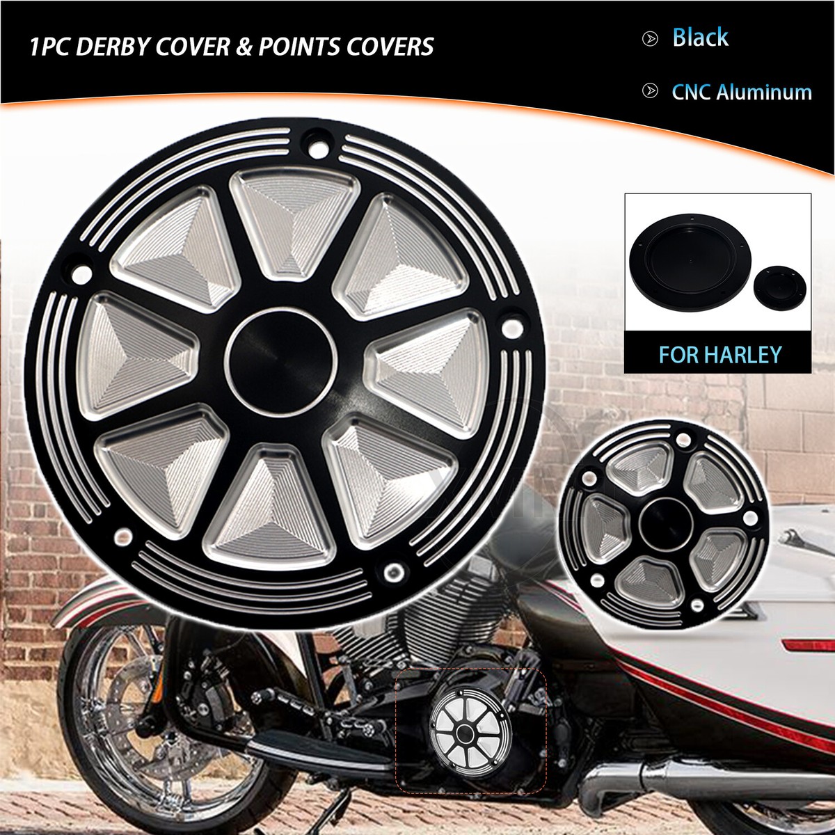 CNC Black Derby Timing Cover For Harley Dyna Low Rider Street