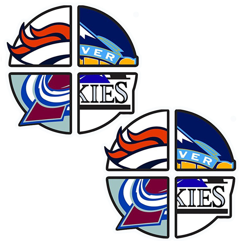 Denver Sports Combined Logos Broncos Rockies Avalanche Nuggets Cornhole  Decals