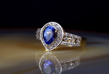 Ring Gold 375 Tansanit Harry Ivens 19,7 mm - elegant & außergewöhnlich hübsch