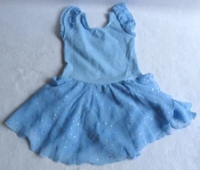 Baby Blue Leotard with Floaty Sweet Attached Skirt - Girls Size L Large