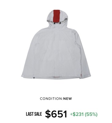 Supreme Taped Seam Jacket White Red SS18 Spring Lightweight