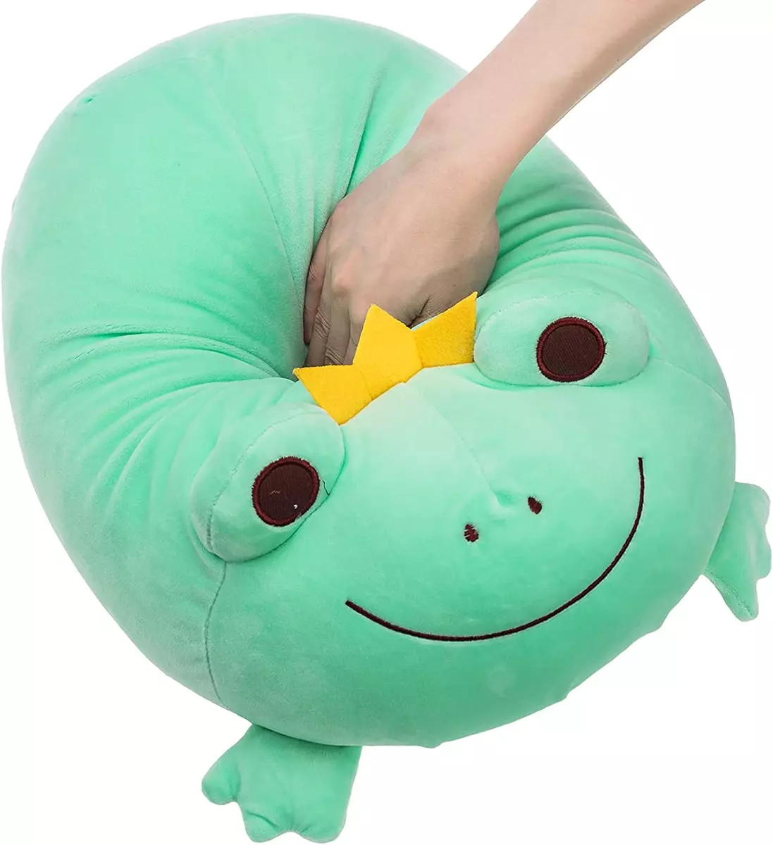 Cute Frog Plush Pillow Super Soft Squishy Stuffed Animal Kawaii Plushie  Crown Fr