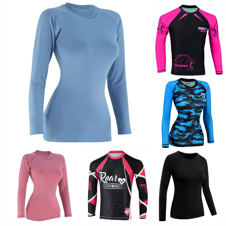 ROAR MMA Women Rash Guard Long Sleeve Fight Wear Athletic Wrestling Fitness - Image 3 of 4