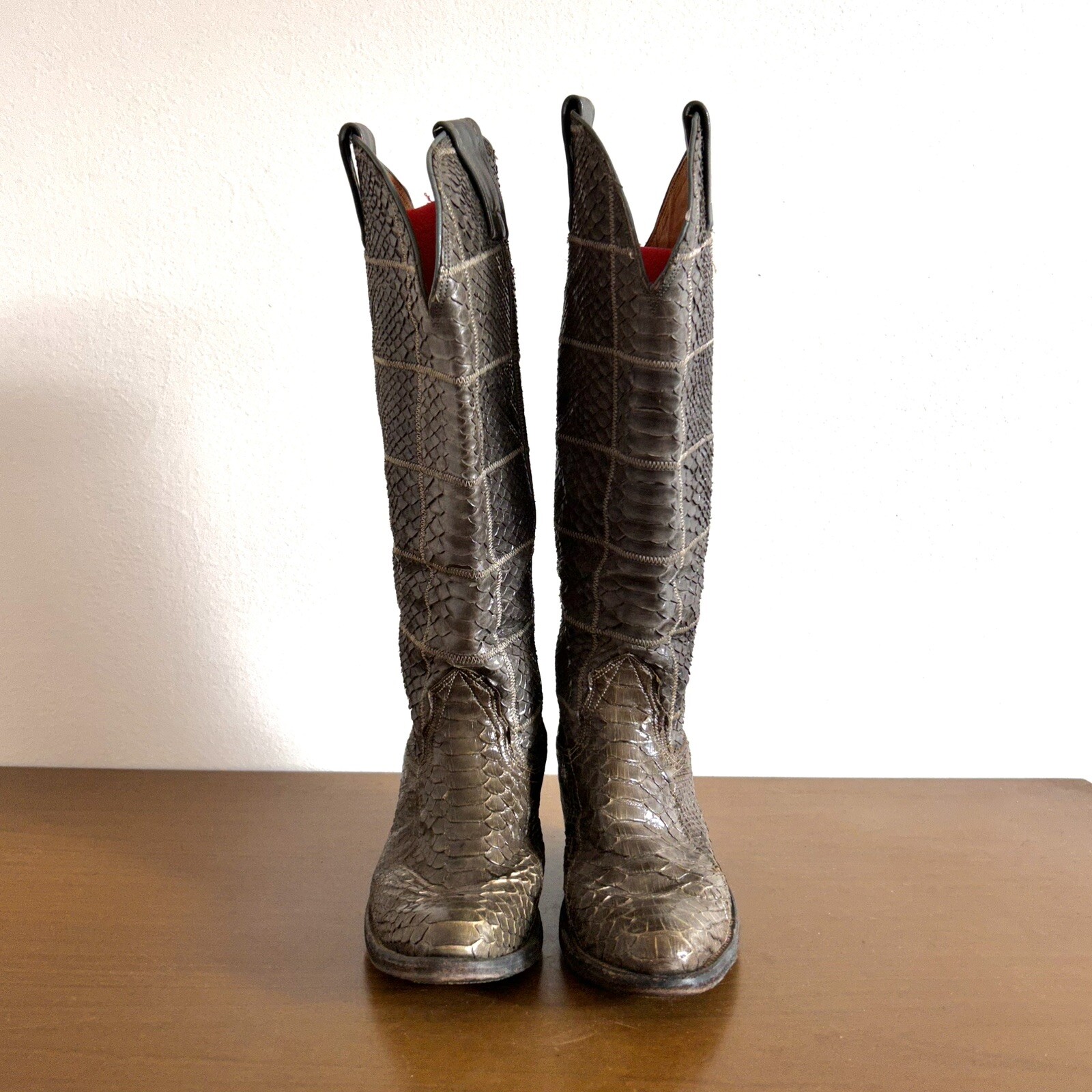 Vintage Nocona Snake Skin Cowboy Boots Python Wom… - image 2
