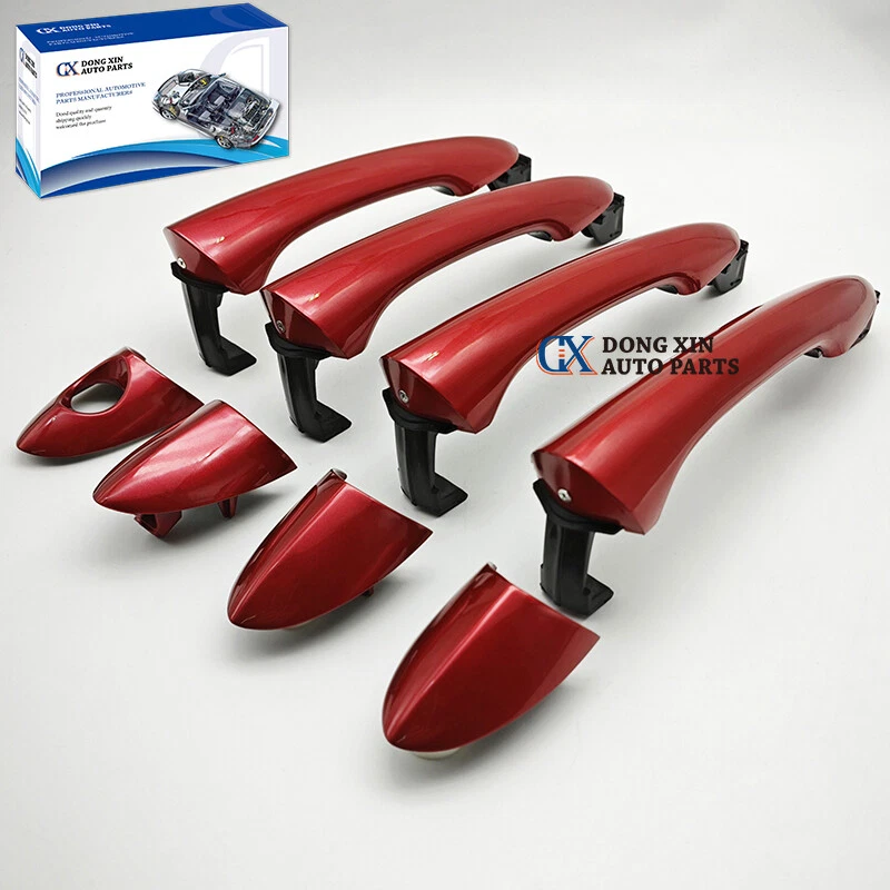 1 Lot (4 Pcs) Red Fit For 2011-2014 Hyundai Sonata Exterior Door Handle Foto 3 de 4