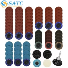 71 PCS 2 inch Quick Change Roll Lock Sanding Disc Set W/ 1/4 Holder Die Grinder