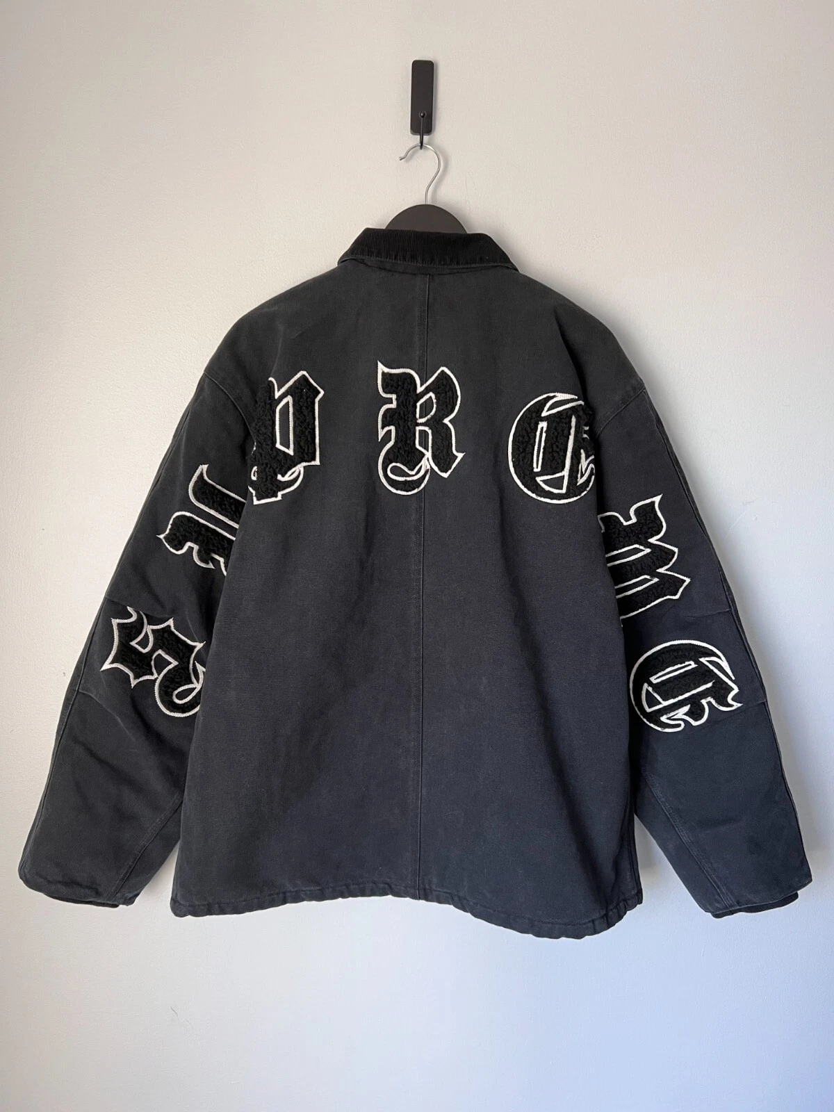 Veste de travail ancienne en toile anglaise Supreme   Taille XL   Noir   NEUVE