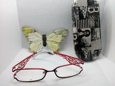 NEW SHISEIDO SH2191 VINTAGE Unique Black/Red 50-18 Eyewear Beautiful ,Make Offer
