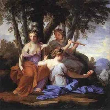Le Sueur Eustache The Muses Clio Euterpe And Thalia A4 Print