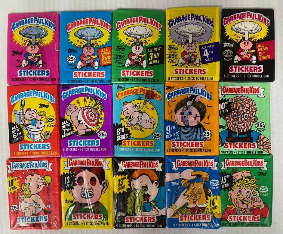 Garbage Pail Kids 1980s 100 Cards & Free Wax Packs! Starter Set OS1-OS15 GPK !! - Image 2 of 4