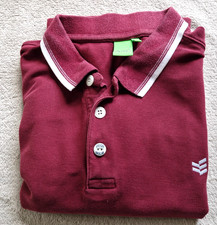 Mens GIO GOI Polo Top Size L Burgundy Red 100% Cotton VGC