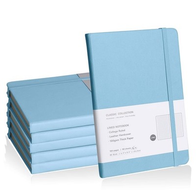 Lined Journal Notebook, 6Pack(sky blue), 160 Pages, Medium 5.7 inches x 8 inc...