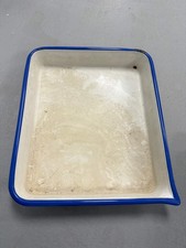 Vintage Porcelain White/Blue Enamel Photo Developing Tray - Film Darkroom 17x20