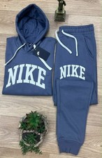 NWT NIKE Adult Sweatsuit Embroidered - BLUE GREY - SMALL