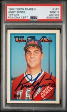 1988 Topps Traded Tiffany #14T Andy Benes USA Auto PSA/DNA PSA 9 Auto Grade 8