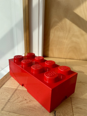 Genuine Large Lego Brick Stud Red Storage Box Tub Container  Stackable UK