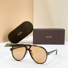 TOM FORD FT1061 Dark Havana / Light Brown 64  13-140 Sunglasses New w/ Case