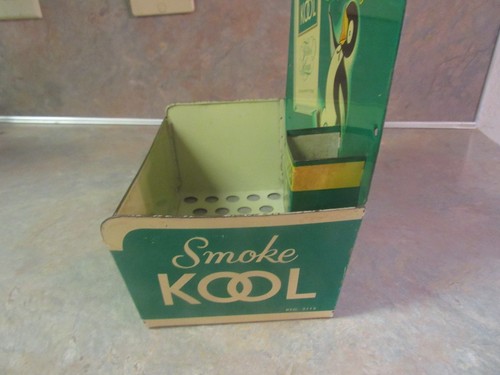 VINTAGE KOOL CIGARETTES TIN MATCH HOLDER STORE DISPLAY W/PENGUIN #2 - Picture 7 of 10