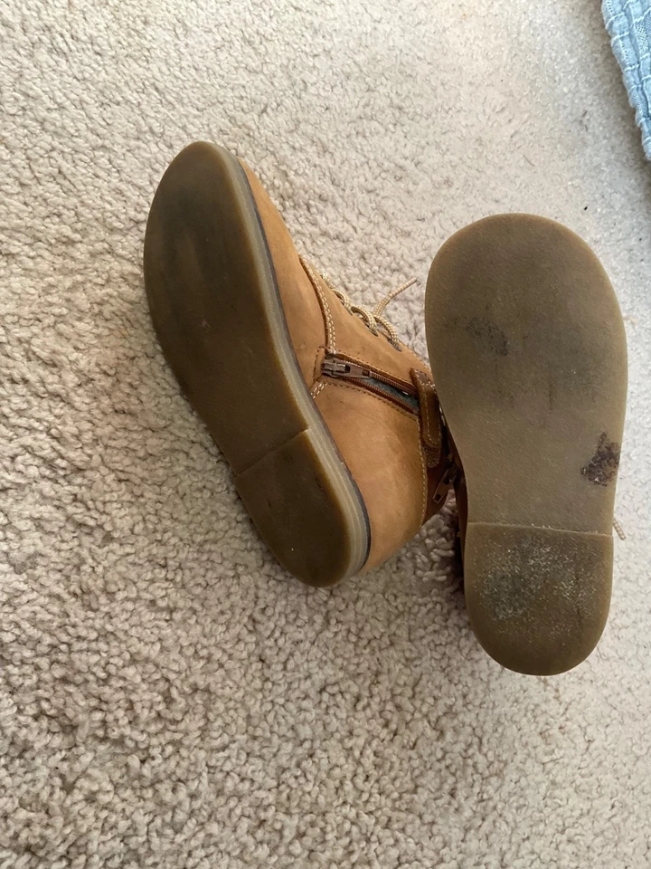 Jamie Kay Botas Cuero Marrón Tostado 28 US11 Niña Niño Foto 3 de 4