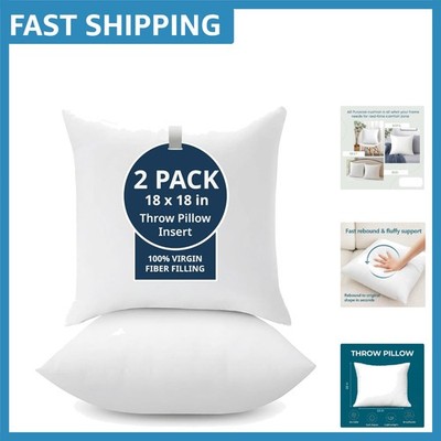 18 x 18 Down Alternative Throw Pillow Inserts - Pack of 2 for Luxurious Comfort