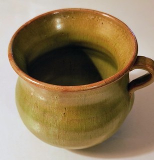 Art Pottery Small Cup Red Clay Green Glaze