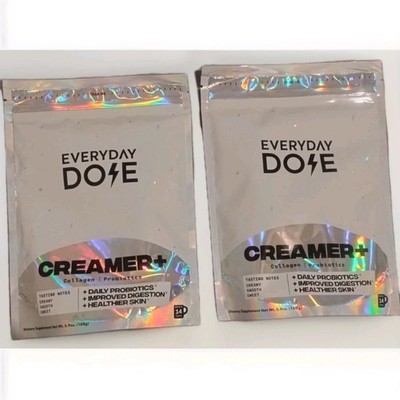  Everyday Dose Creamer + Collagen + Probiotics 5.9oz 168g 14 Serving Lot Of 2
