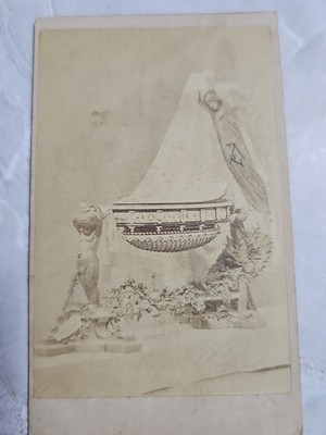 Antique Italian CDV Photograph Allegorical Sculpture Carlo Fratacci Napoli