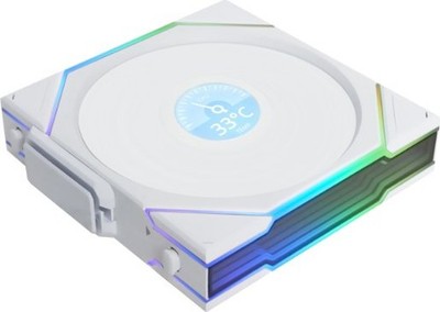Lian Li UNI FAN TL LCD Wireless Lüfter, ARGB, PWM - Reverse Blade, 140mm, weiß