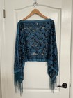 Kokomo  7-Way Scarf Teal & Black Paisley Print with Fringe One Size — photo 1