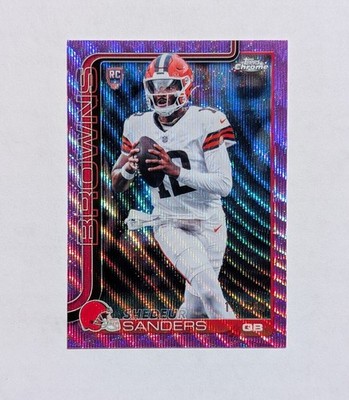 2025 Topps Chrome Football Shedeur Sanders Pink Wave Refractor