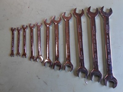 Wright Tool 741 (+1 ) 11 Pc Metric Full Polish Open End Wrench Set, 6mm to 26mm