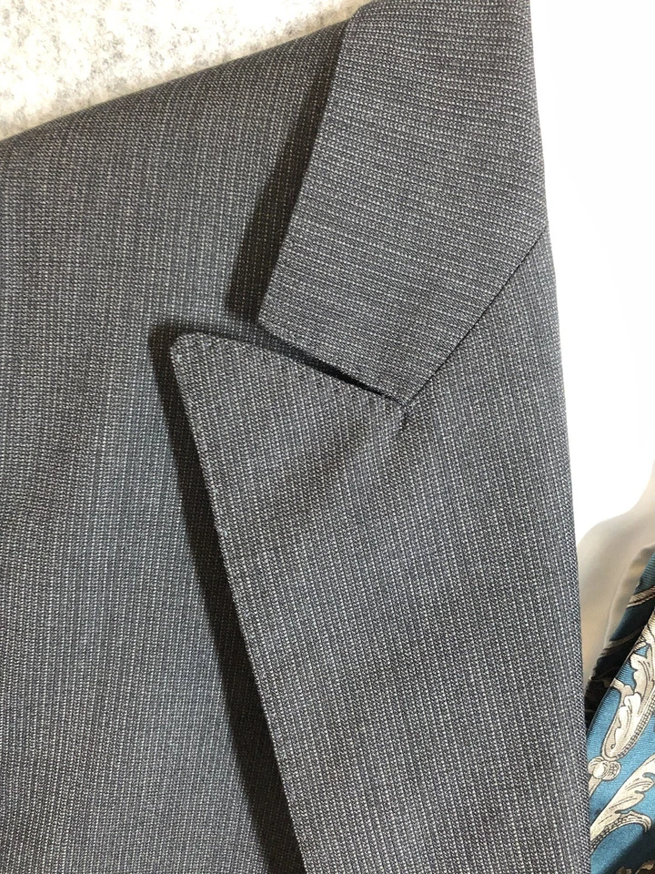 Traje Joseph Abboud 48R Lana Negro Dos Piezas Pantalones 43 Negocios Carrera Clásico Foto 3 de 4