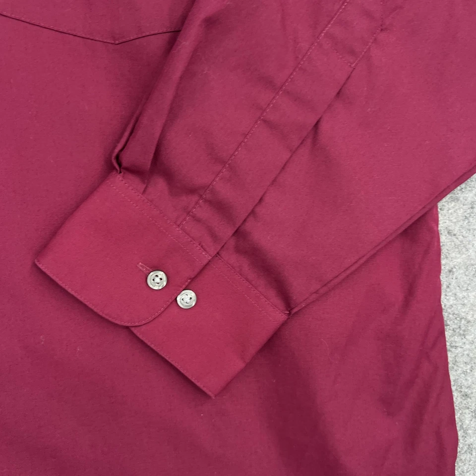 Camisa con botones Van Heusen para hombre XL 17,5 34/35 granate manga larga popelina Foto 4 de 4