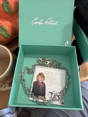 Carolyn Pollack Relios 925 Scroll Filigree Necklace Original Box W/ Extender