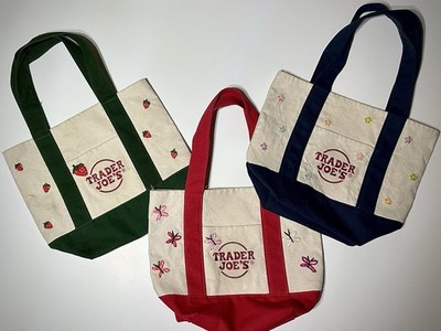 Trader Joes Hand Embroidered Mini Totes