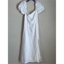 Reformation 100 Linen White Midi Dress Size 2 EUC