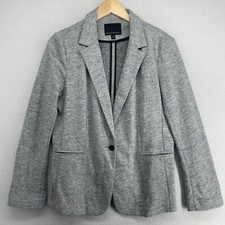 BANANA REPUBLIC Blazer Womens 14 Wool Blend Unstructured Single Button Gray
