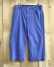 J. Jill Denim Wide Leg Cropped Blue Jeans Sz 16