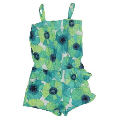 BabyGap, Jumpsuit, Größe: 98, Grün/Weiß/Blau, Blumen, Mädchen #OqJ