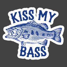Fishing Sticker Vinyl Decal Kiss My Bass Funny Fisherman Humor Gift Fishing Sticker Vinyl Decal Kiss My Bass Funny Fisherman Humor Gift