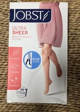 Jobst Sheer Shimmering Medical Compression Tan Stockings 15-20 Mm/hg