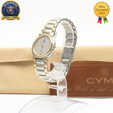 ▶️ [MINT w/Case] CYMA 921 Silver Dial Quartz 31mm Men's Vintage Watch From JAPAN